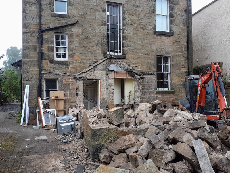 Brown demolition contractors in Edinburgh, click here and view our latest house extension demolition project