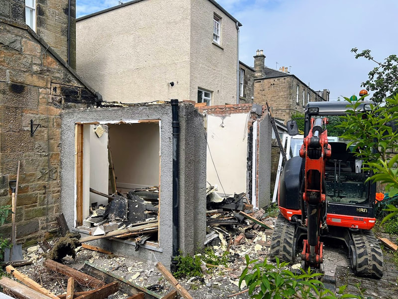 Do you need a house extension demolition contractor in Edinburgh Scotland, contact Brown Demolitions for a house extension demolition quote in Scotland