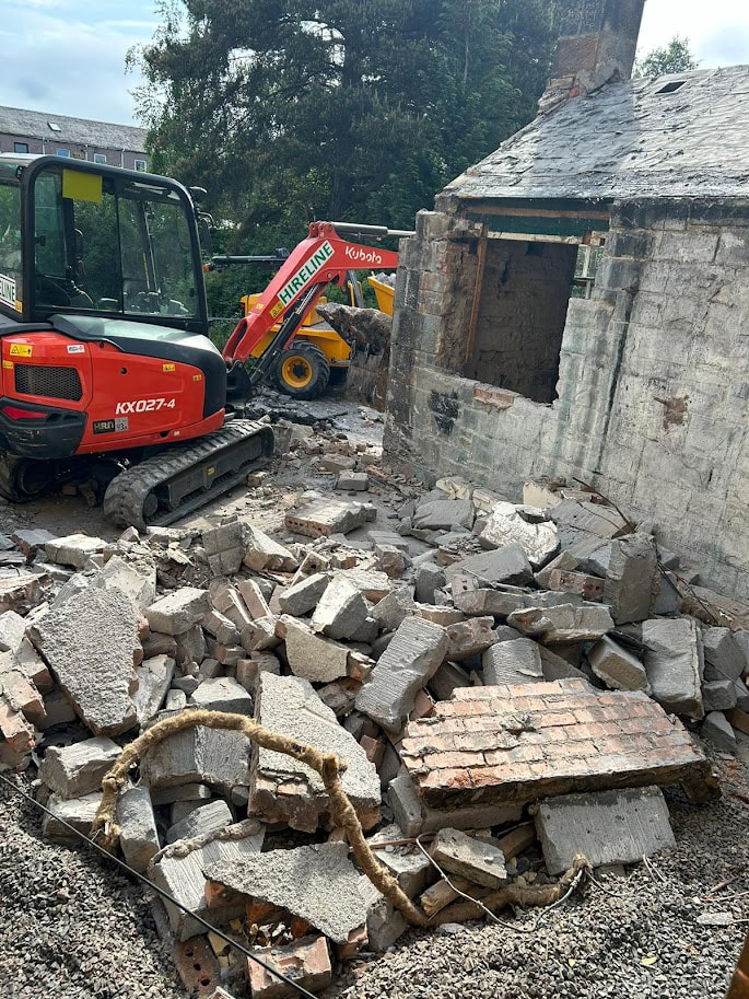 House extension demolition contractor in Edinburgh Scotland, contact Brown Demolitions for a house extension demolition quote in Edinburgh