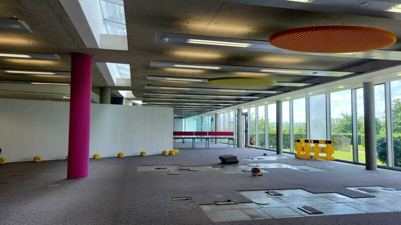 Commercial office strip out project at Queen Margaret University in Edinburgh for Morris and Spottiswood by Brown Demolitions Ltd